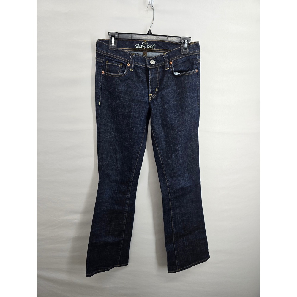 Fossil Slim Boot Jeans Womens 28‎ Dark Wash Indigo Denim Bootcut Pants